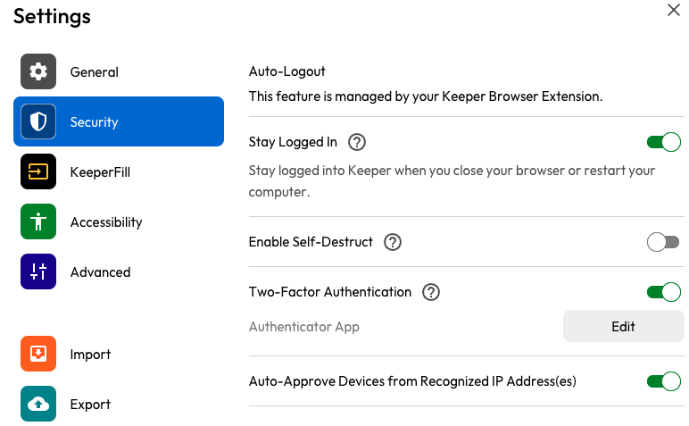Turn ON "Stay Logged in" on your Keeper Web Vault client. 